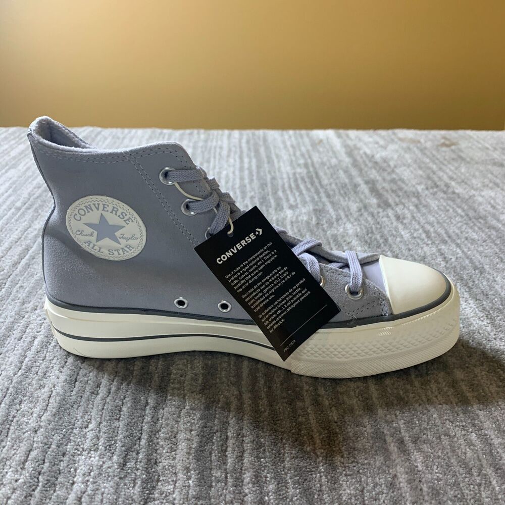CONVERSE Chuck Taylor All Star Lift Platform Suede Grey A03251C Women Size 8.5 - Picture 6 of 8